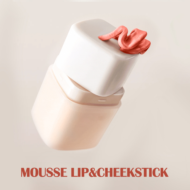 Langtidsholdbar vegansk 2-i-1 Mousse Lip & Cheek Stick -, 