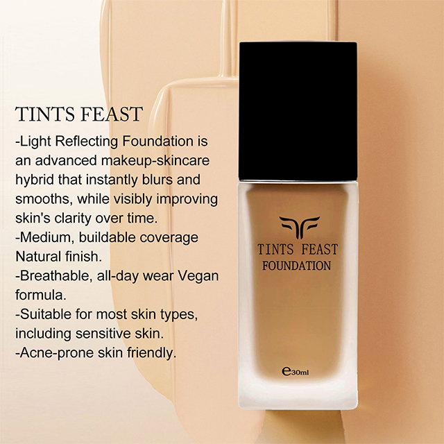 TINTS FEAST Melhor base l&iacute;quida leve e de cobertura m&eacute;dia com textura mais &uacute;mida