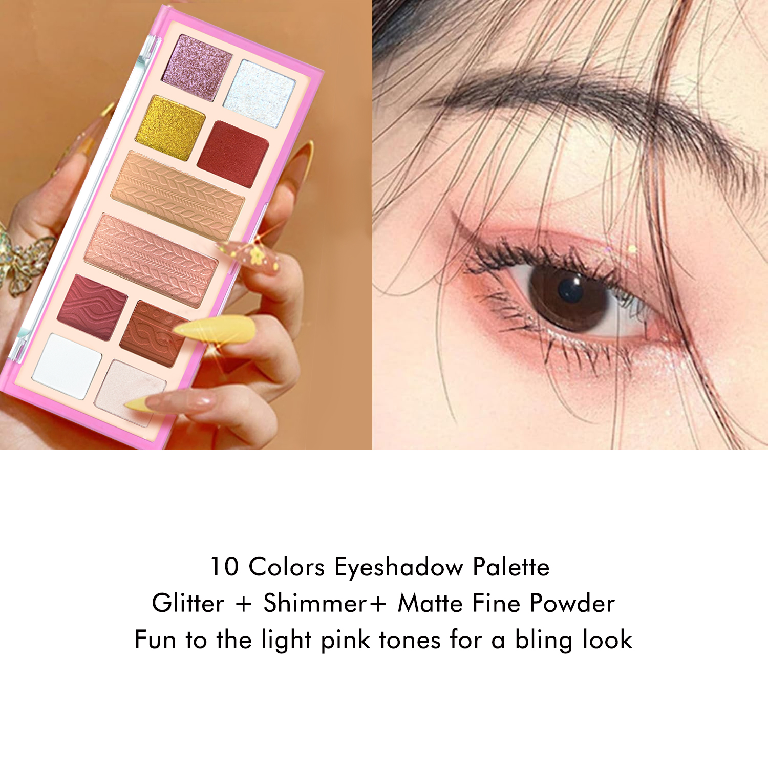 TINTS FEAST 10 Farver &Oslash;jenskygge Palette Glitter Shimmer Mat Finish